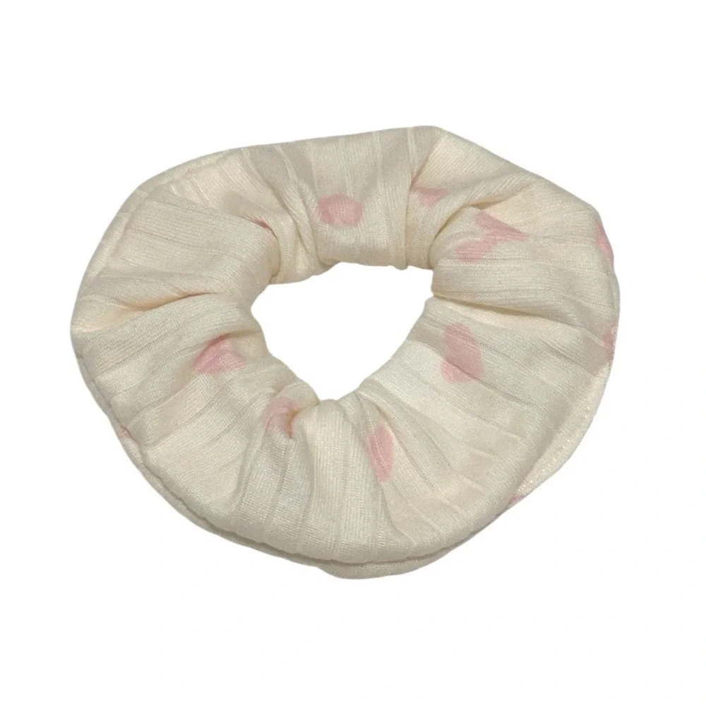 Laura Ashley Pink and Cream Heart Print Scrunchie